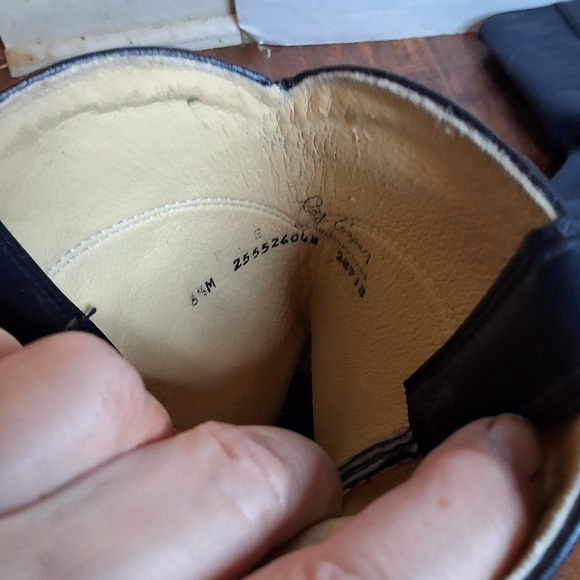 Roy Cooper Made In USA Blue Leather Cowboy Boots 6.5 - Picture 10 of 13